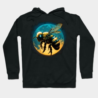 Enchanting Night Journey: A Cool Bee in Search of Nectar Hoodie
